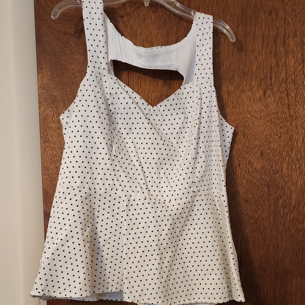 Torrid Polka Dot Peplum Tank Top Size 0
